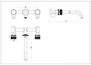 Встраиваемый смеситель для раковины Boheme Prestige 152-2-NB-PR брашированный никель